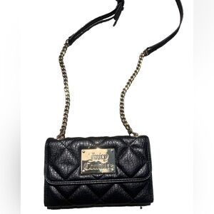 Juicy Couture Black and Gold Quilted Shoulder/Crossbody Mini Bag